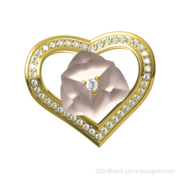 Wholesales customized 925 sterling silver jewelry heart earrings with ceramic